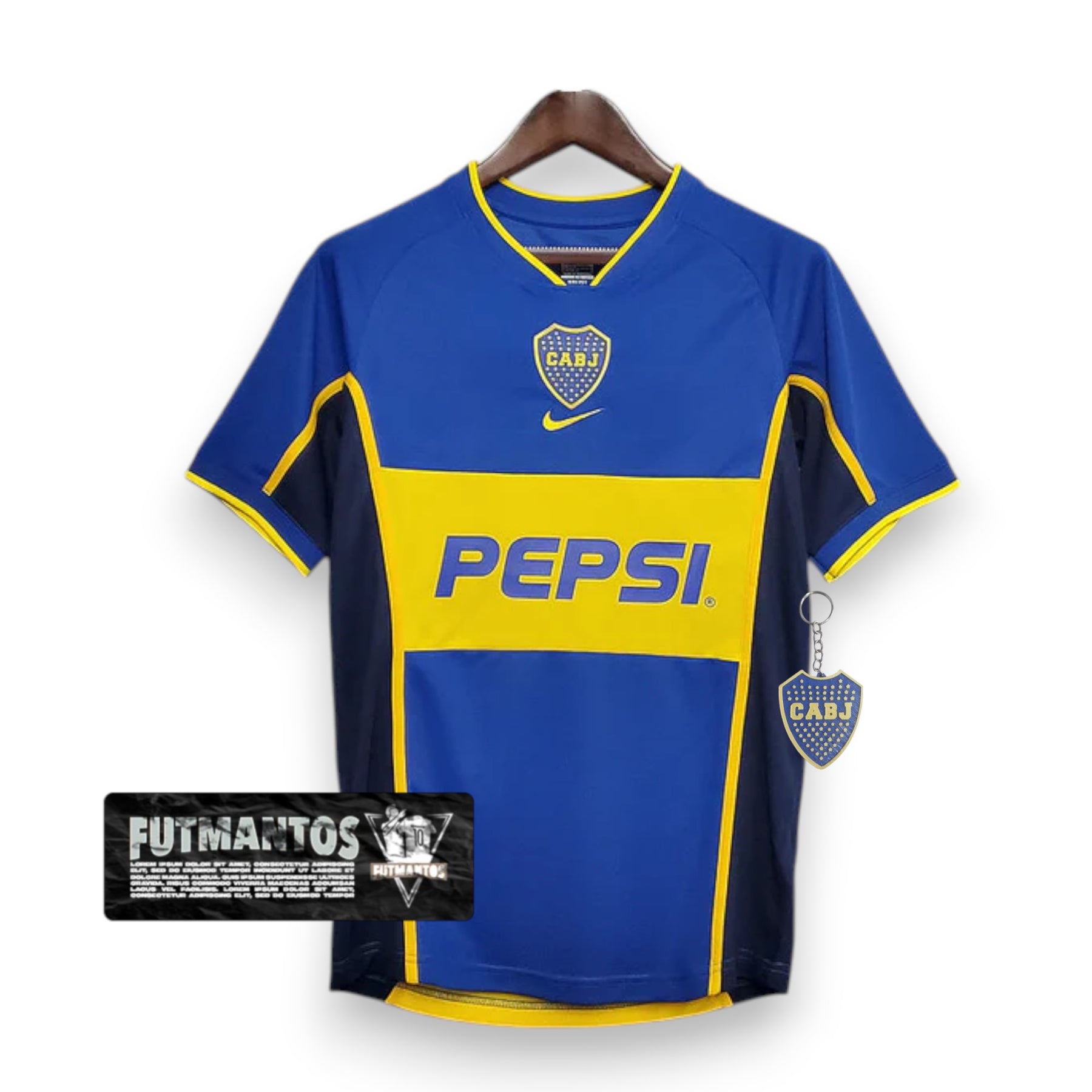 Camisa Boca Juniors Retrô 2002 Azul e Amarela - Nike | Futmantos