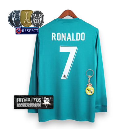 Camisa Real Madrid 17/18 Manga longa - Ronaldo #7 | Futmantos