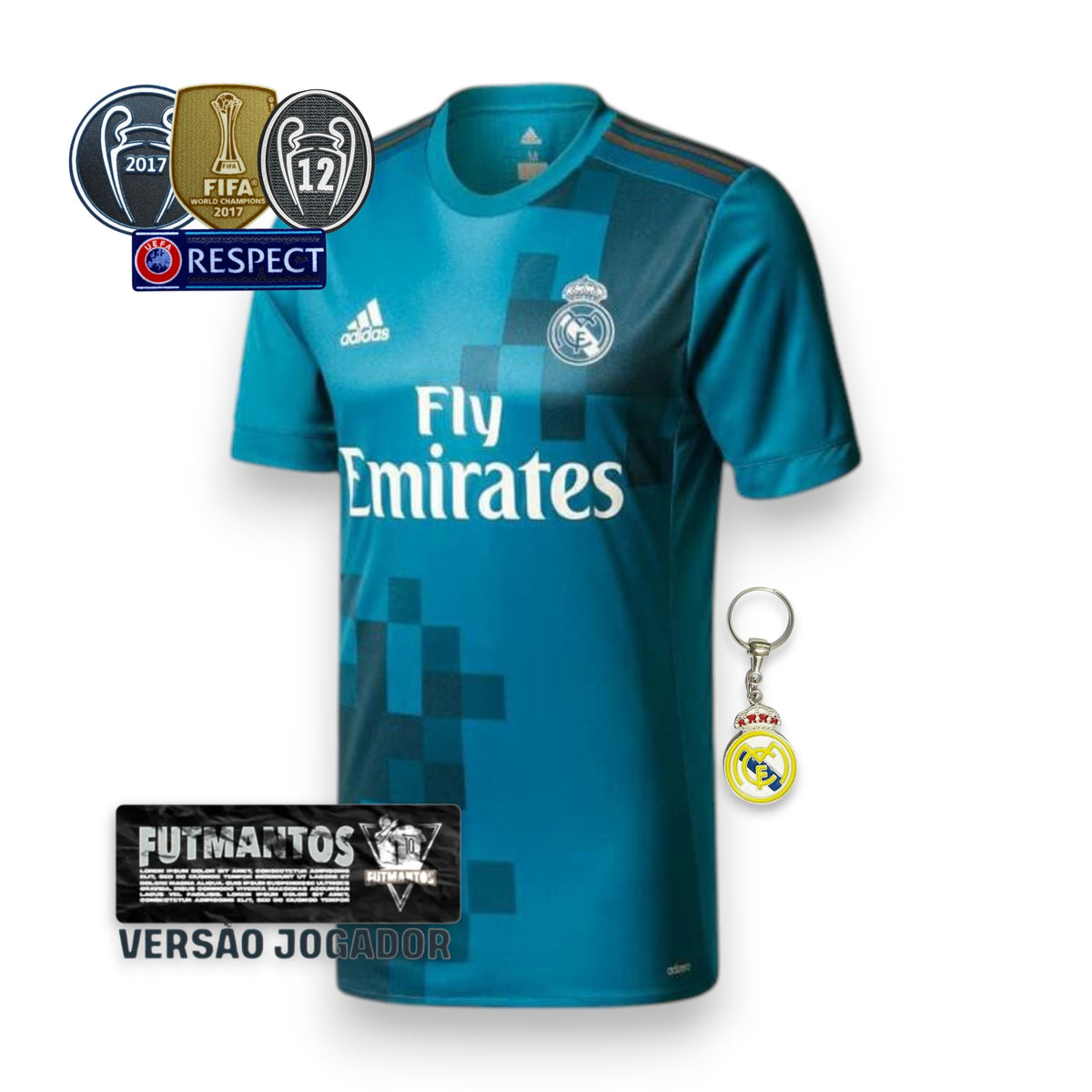 Camisa Real Madrid III 17/18 - Azul - Adidas- Masculino Jogador