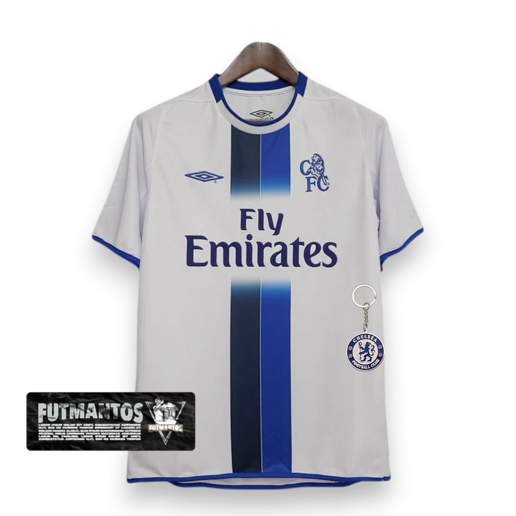 Camisa Chelsea Retrô 2003/2005 Azul e Branca - Umbro | Futmantos
