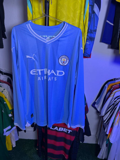 Camisa Manchester City I 23/24 - Torcedor Manga Longa - Haaland #9