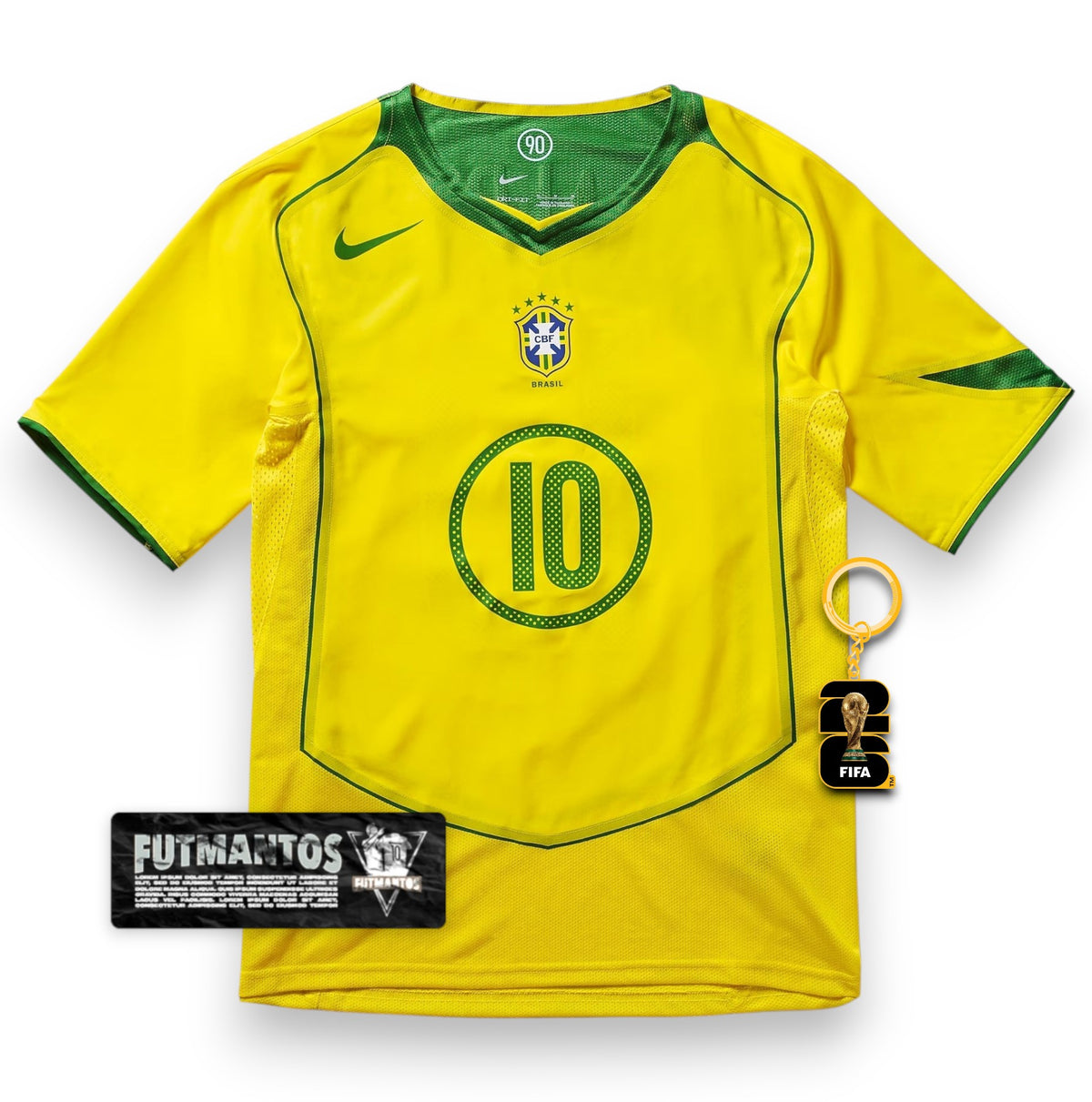 Camisa Brasil Reedição Total 90 - Ronaldinho #10 | FutMantos