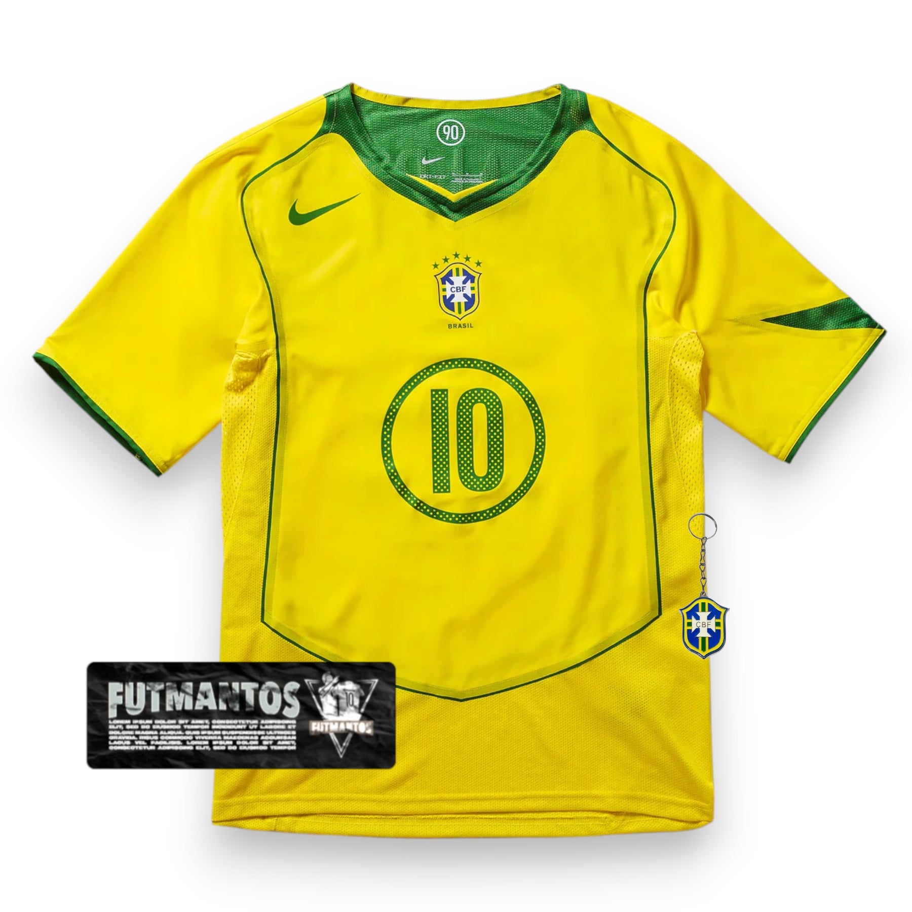 Camisa Brasil Reedição Total 90 - Ronaldinho #10 | FutMantos