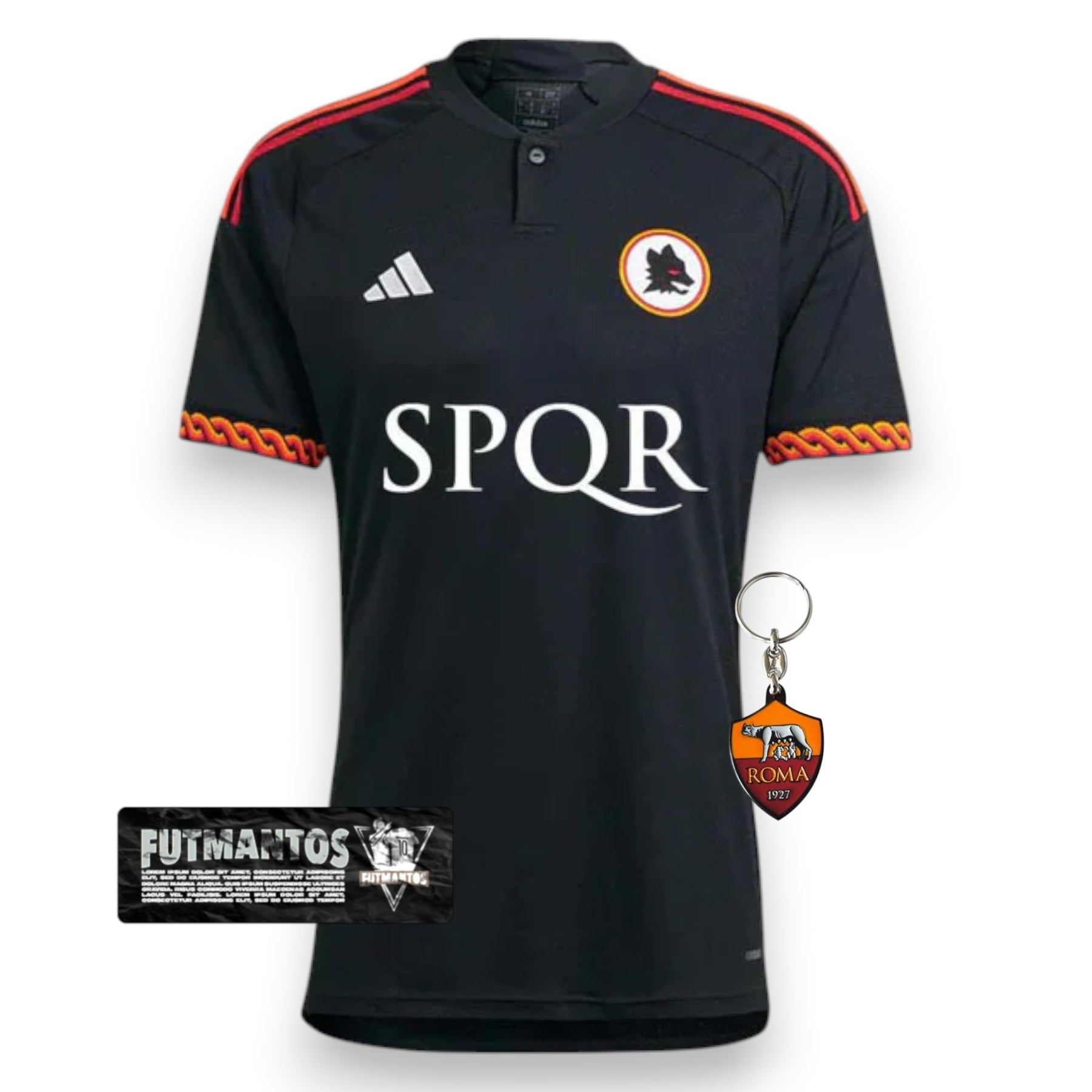 Camisa Roma I 23/24 Adidas - Preto | Futmantos