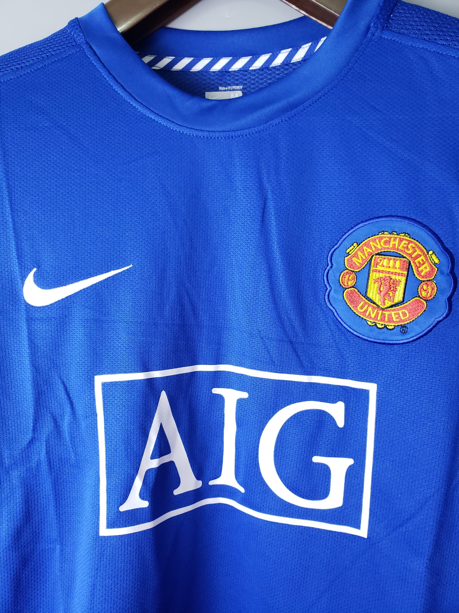 Camisa Manga Longa Manchester United 07/08 Nike - Azul | Futmantos