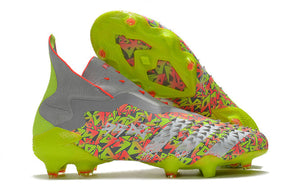 Chuteira Campo Adidas Predator Freak+ FG Clear Grey/White/Solar Yellow - Cano Alto