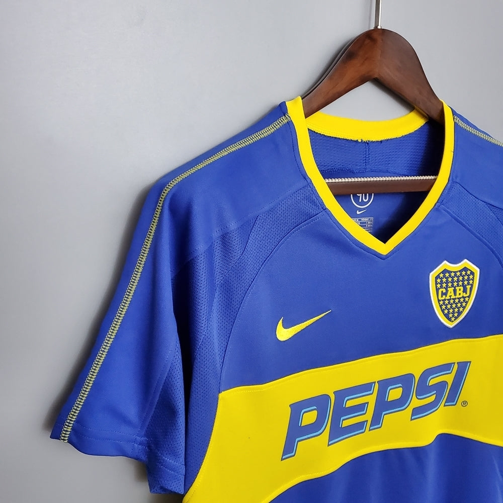 Camisa Boca Juniors Retrô 03/04 - Nike - Azul e Amarela | Futmantos