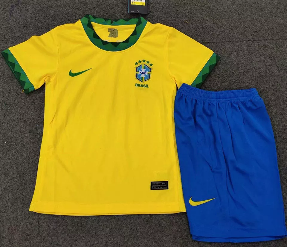 Kit Infantil Brasil 2021 Nike - Amarelo | Futmantos