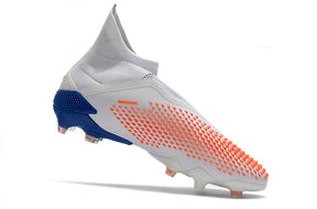 Chuteira Campo Adidas Predator Mutator + FG White/Blue - Cano Alto