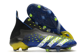 Chuteira Campo Adidas Predator Freak + FG Black/Blue/Yellow - Cano Alto