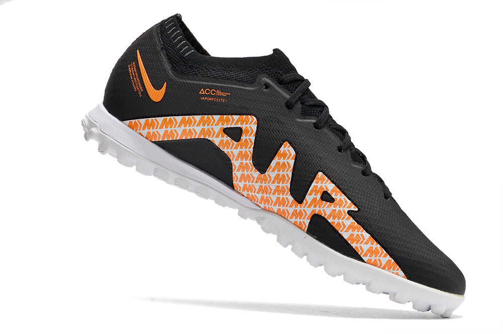 Chuteira Society Nike Air Zoom TF Preto/Laranja - Low