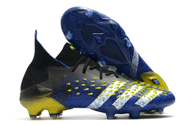 Chuteira Campo Adidas Predator Freak .1 FG Black/Blue/Yellow - Cano Alto