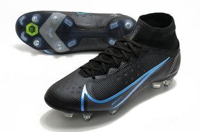 Chuteira Campo Nike Mercurial Superfly VIII Elite SG PRO Anti Clog Black/Blue - Cano Alto