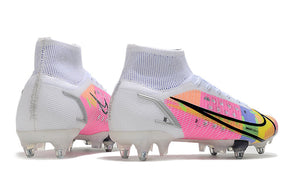 Chuteira Campo Nike Mercurial Superfly VIII Elite SG PRO Anti Clog White/Rosa - Cano Alto