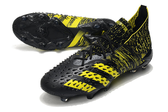 Chuteira Campo Adidas Predator Freak.1 FG Black/Yellow - Cano Alto