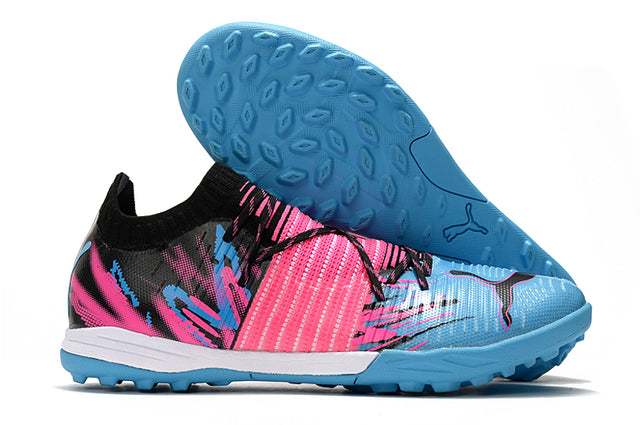 Chuteira Society Puma Future Z TF Blue/Pink - Low