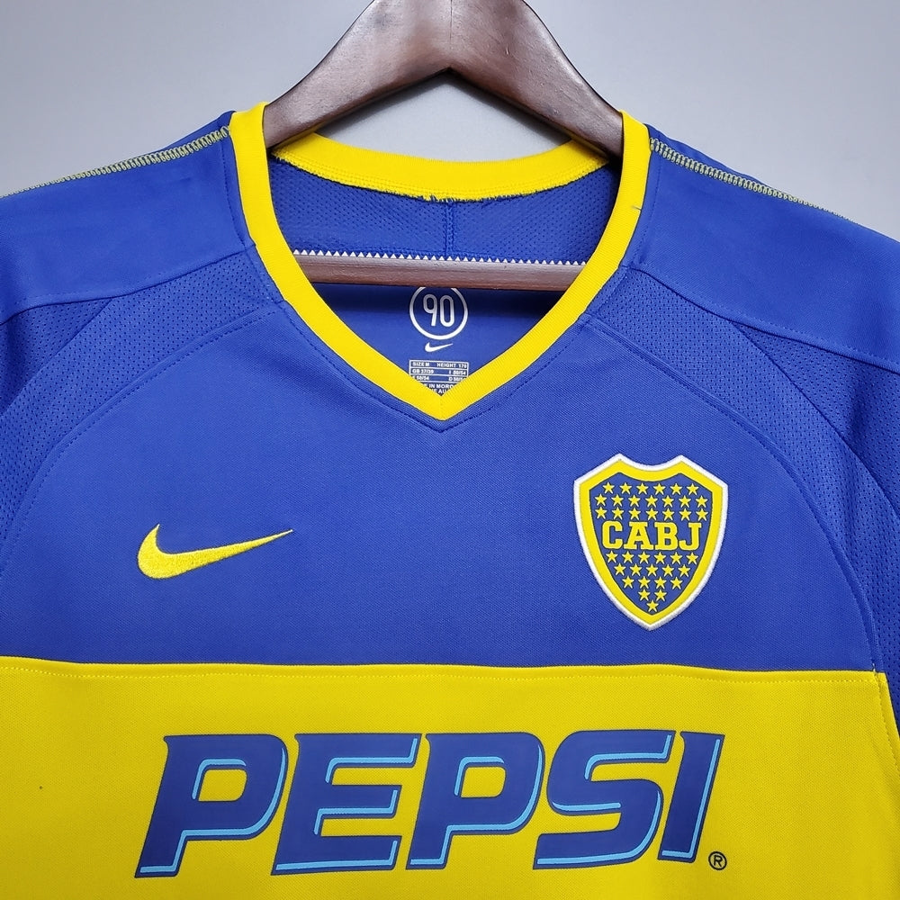 Camisa Boca Juniors Retrô 03/04 - Nike - Azul e Amarela | Futmantos