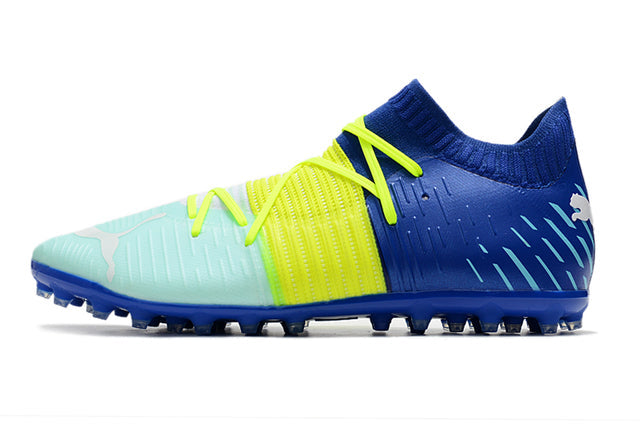 Chuteira Society Puma Future Z FG Blue/Yellow/Green - Low