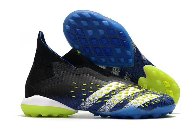 Chuteira Society Adidas Predator Freak + FG Black/Blue - Cano Alto