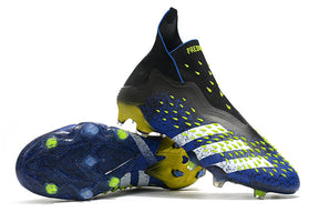 Chuteira Campo Adidas Predator Freak + FG Black/Blue/Yellow - Cano Alto