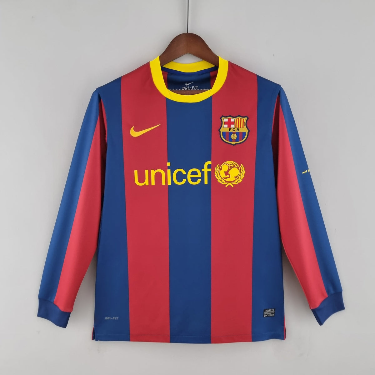 Camisa Manga Longa Barcelona 10/11 Nike - Grená | Futmantos