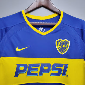 Camisa Manga Longa Boca Juniors 03/04 Nike - Azul e Amarelo | Futmantos