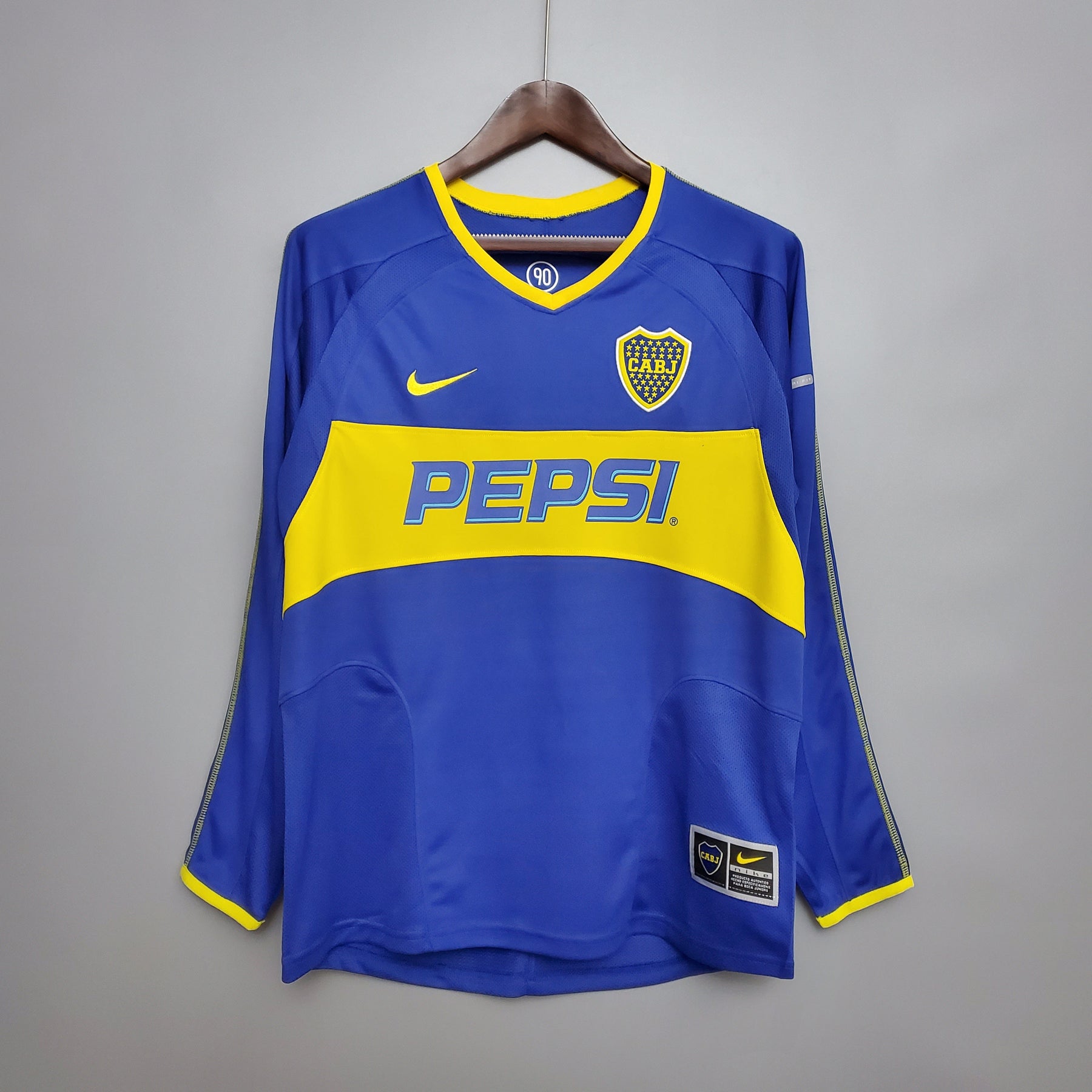 Camisa Manga Longa Boca Juniors 03/04 Nike - Azul e Amarelo | Futmantos