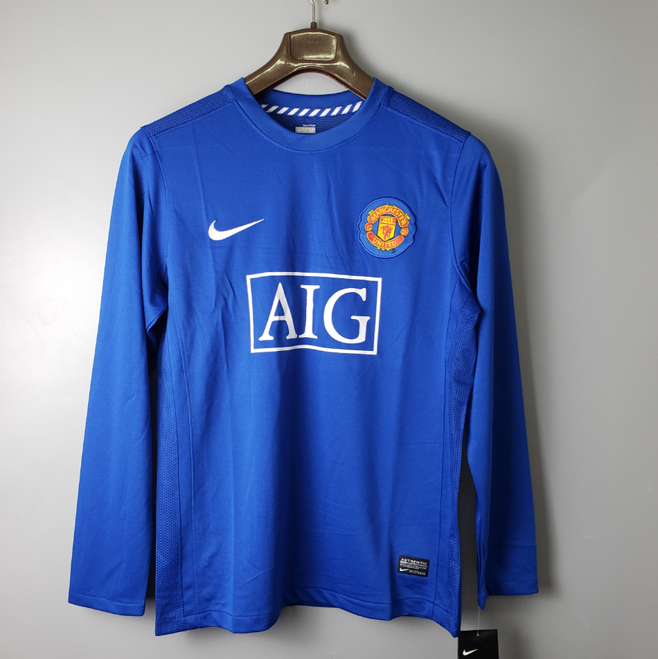 Camisa Manga Longa Manchester United 07/08 Nike - Azul | Futmantos