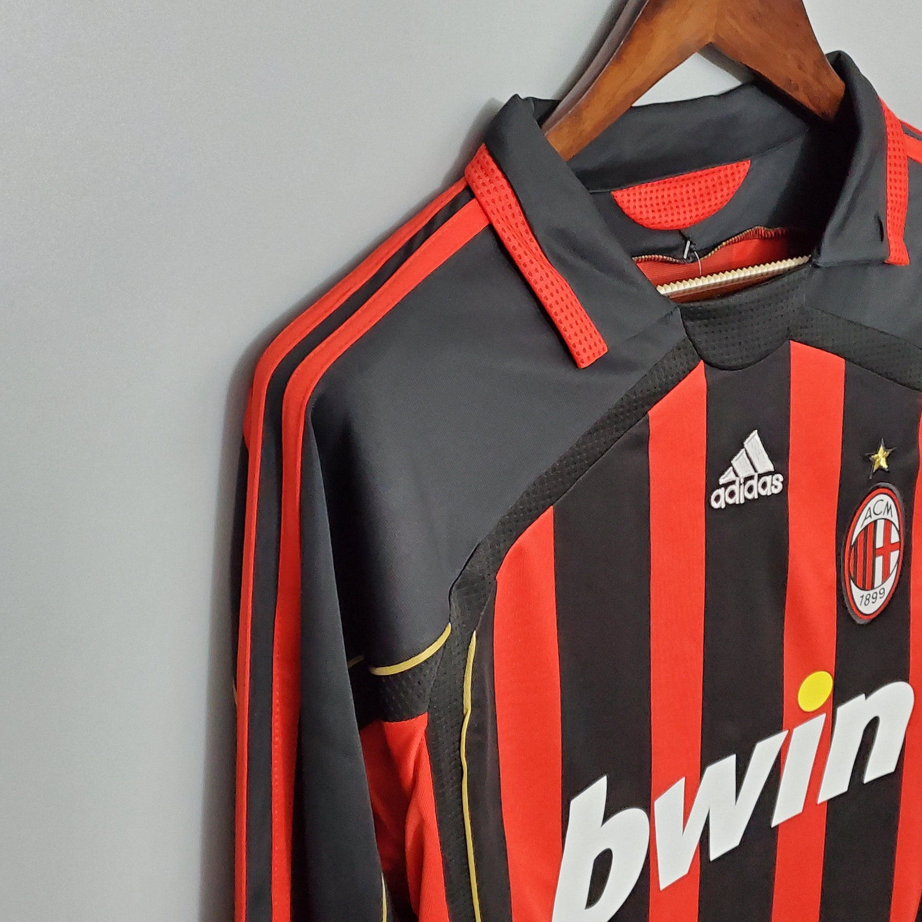 Camisa Manga Longa Milan 06/07 Adidas - Preto e Vermelho | Futmantos