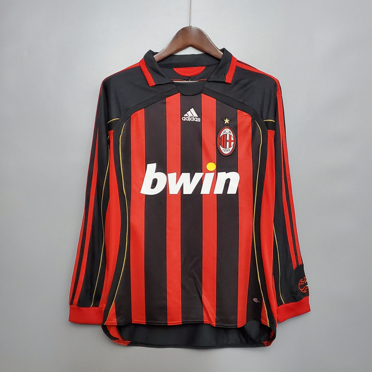 Camisa Manga Longa Milan 06/07 Adidas - Preto e Vermelho | Futmantos