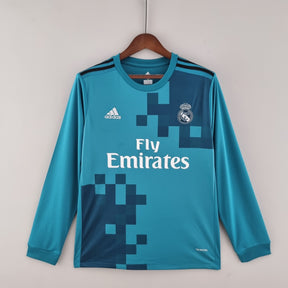 Camisa Manga Longa Real Madrid 17/18 Adidas - Azul | Futmantos