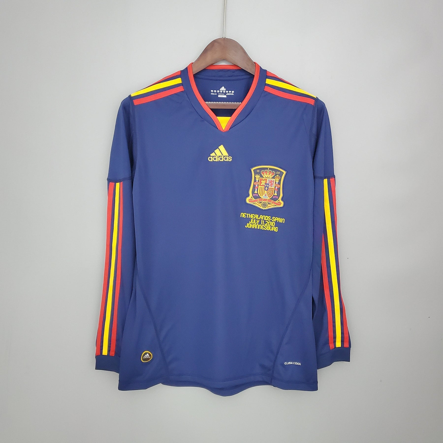 Camisa Manga Longa Seleção Espanha II 2010 Adidas - Azul | Futmantos