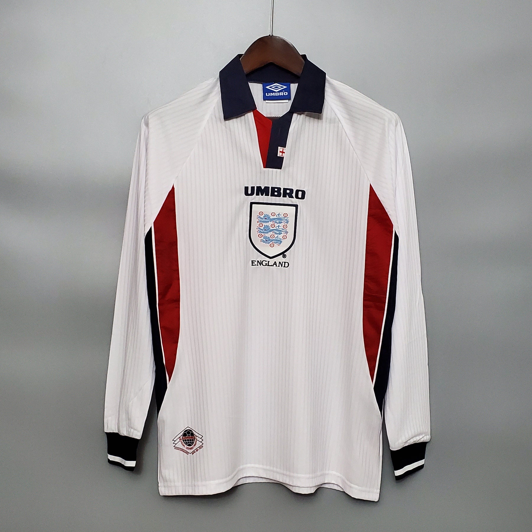 Camisa Manga Longa Seleção Inglaterra 1998 Umbro - Branco | Futmantos