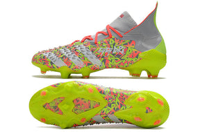 Chuteira Campo Adidas Predator Freak .1 FG Clear Grey/White/Solar Yellow - Cano Alto