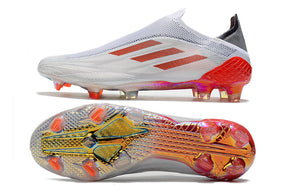 Chuteira Campo Adidas X SpeedFlow FG Branco e Laranja