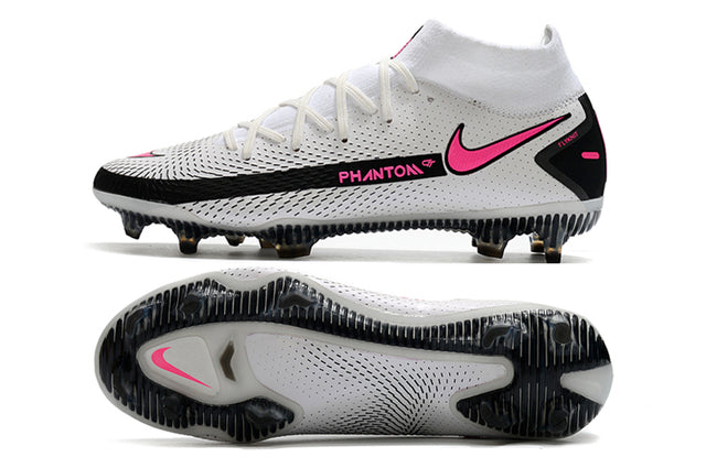 Chuteira Campo Nike Phantom GT Elite Dynamic Fit FG White/Pink - Cano Alto