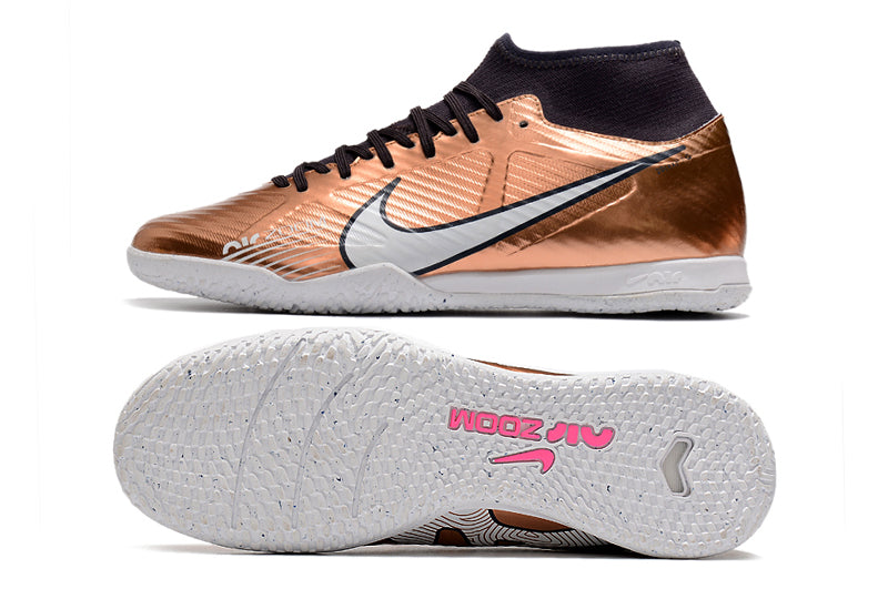 Chuteira Futsal Nike Air Zoom Superfly 9 TF - Bronze - Cano Alto