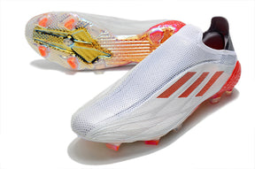 Chuteira Campo Adidas X SpeedFlow FG Branco e Laranja