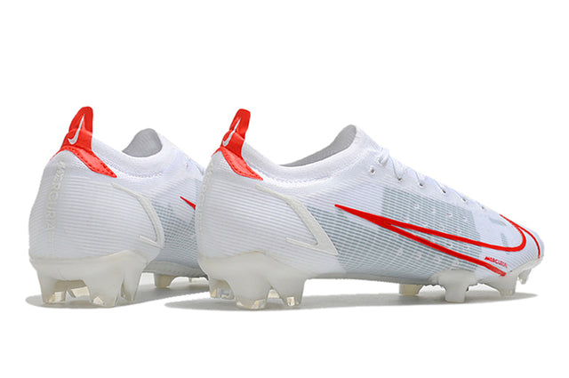 Chuteira Campo Nike Mercurial Vapor 14 Elite FG Branco e Vermelho - Low