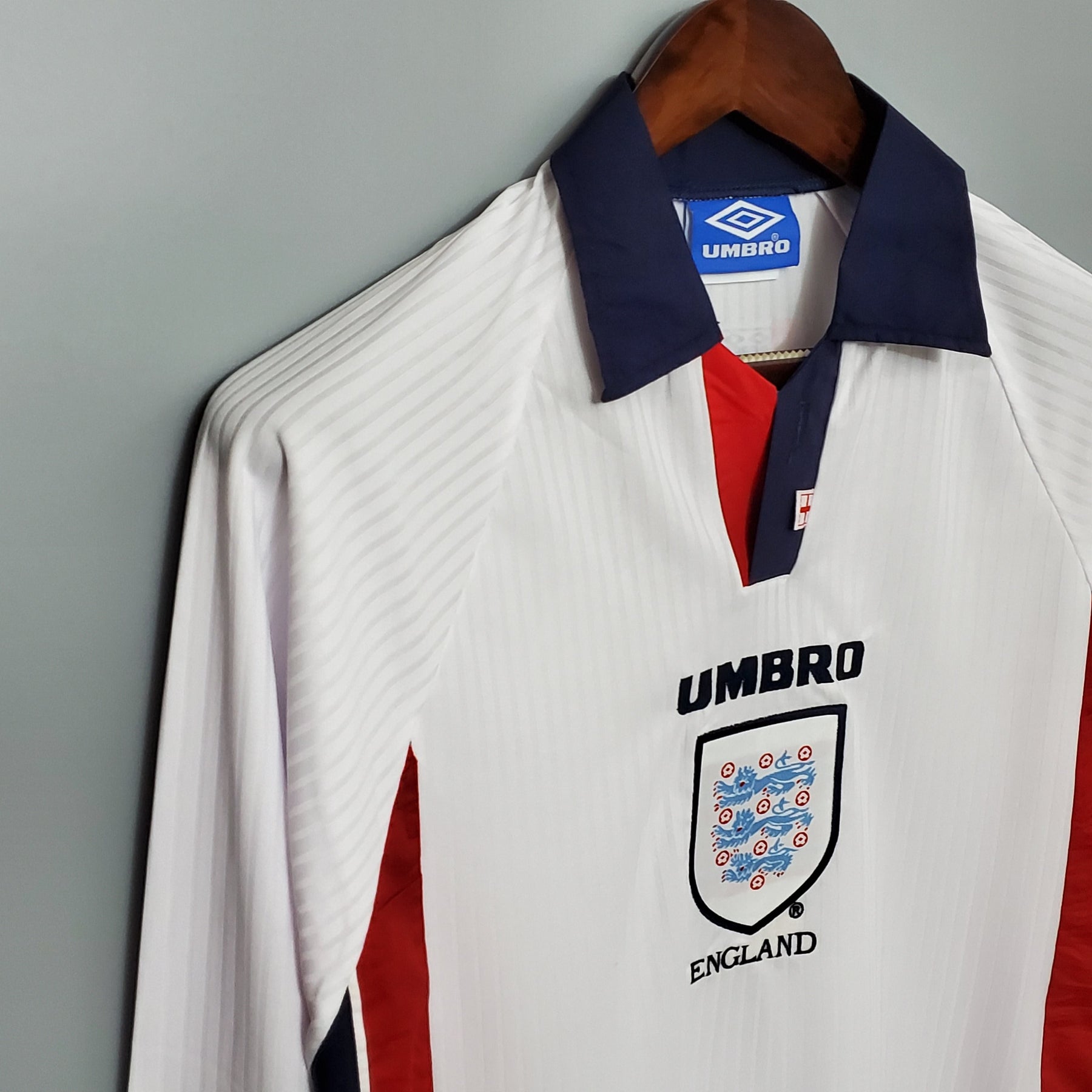 Camisa Manga Longa Seleção Inglaterra 1998 Umbro - Branco | Futmantos