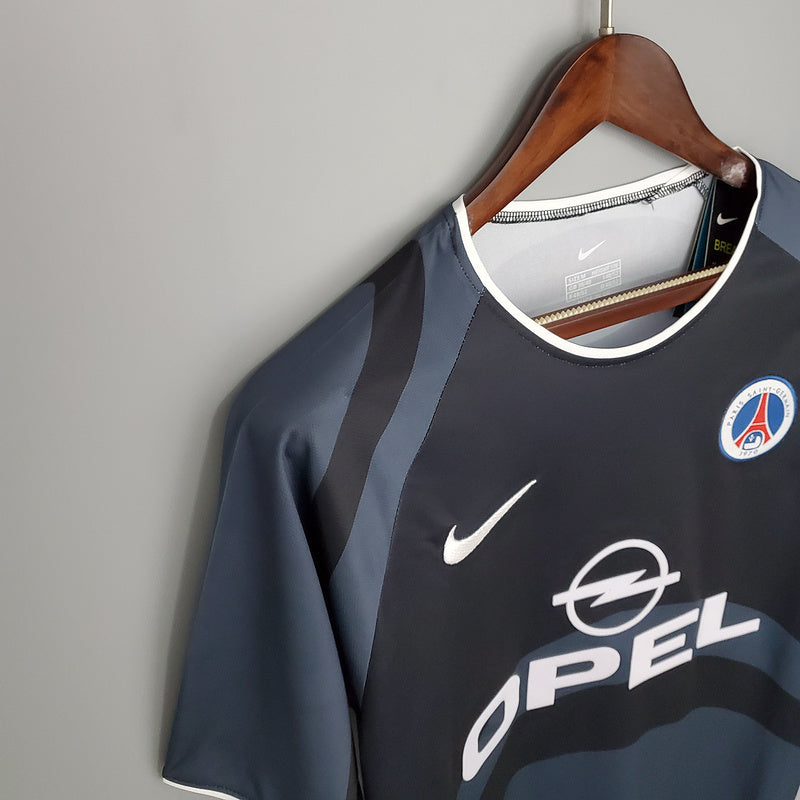 Camisa PSG Retrô 2001/2002 Cinza e Preta - Nike | Futmantos