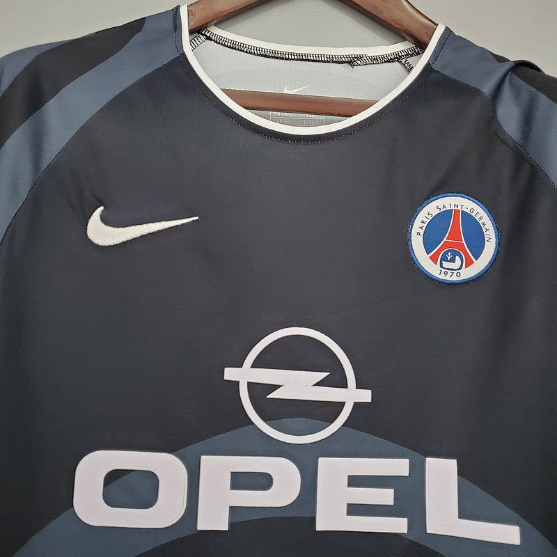 Camisa PSG Retrô 2001/2002 Cinza e Preta - Nike | Futmantos