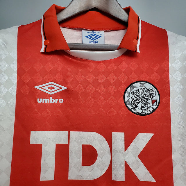 Camisa Ajax Retrô 1990-1992 Vermelha e Branca - Umbro | Futmantos