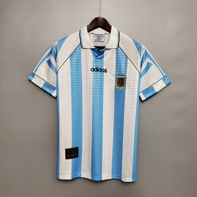 Camisa Seleção Argentina Retrô 1997-1998 Azul e Branca - Adidas | Futmantos