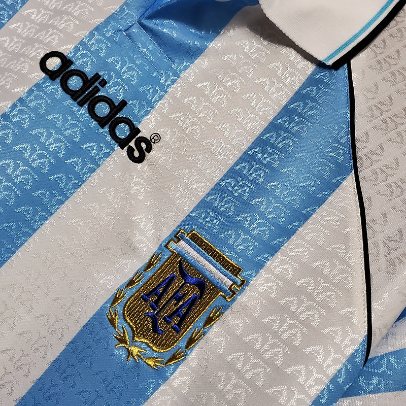 Camisa Seleção Argentina Retrô 1997-1998 Azul e Branca - Adidas | Futmantos