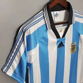 Camisa Seleção Argentina Retrô 1998 Azul e Branca - Adidas | Futmantos