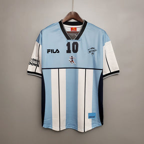 Camisa Seleção Argentina Retrô 2001 Azul e Branca- Fila | Futmantos