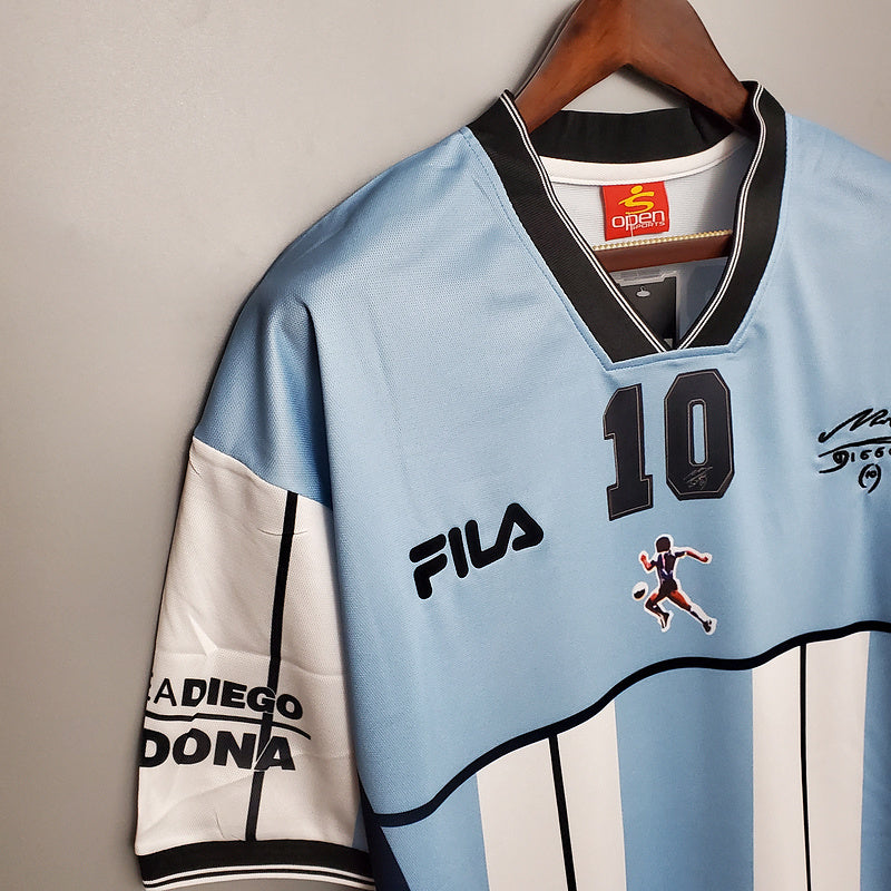 Camisa Seleção Argentina Retrô 2001 Azul e Branca- Fila | Futmantos