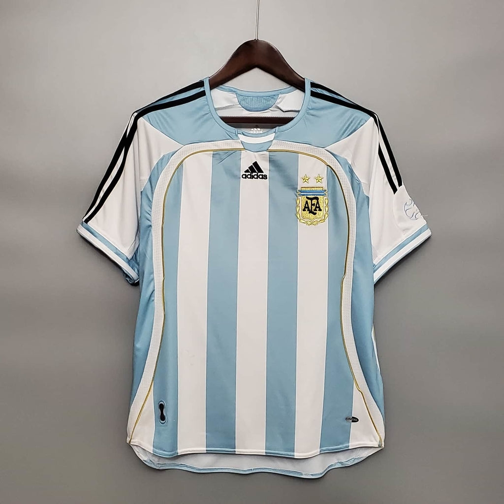 Camisa Seleção Argentina Retrô 2006 Azul e Branca- Adidas | Futmantos