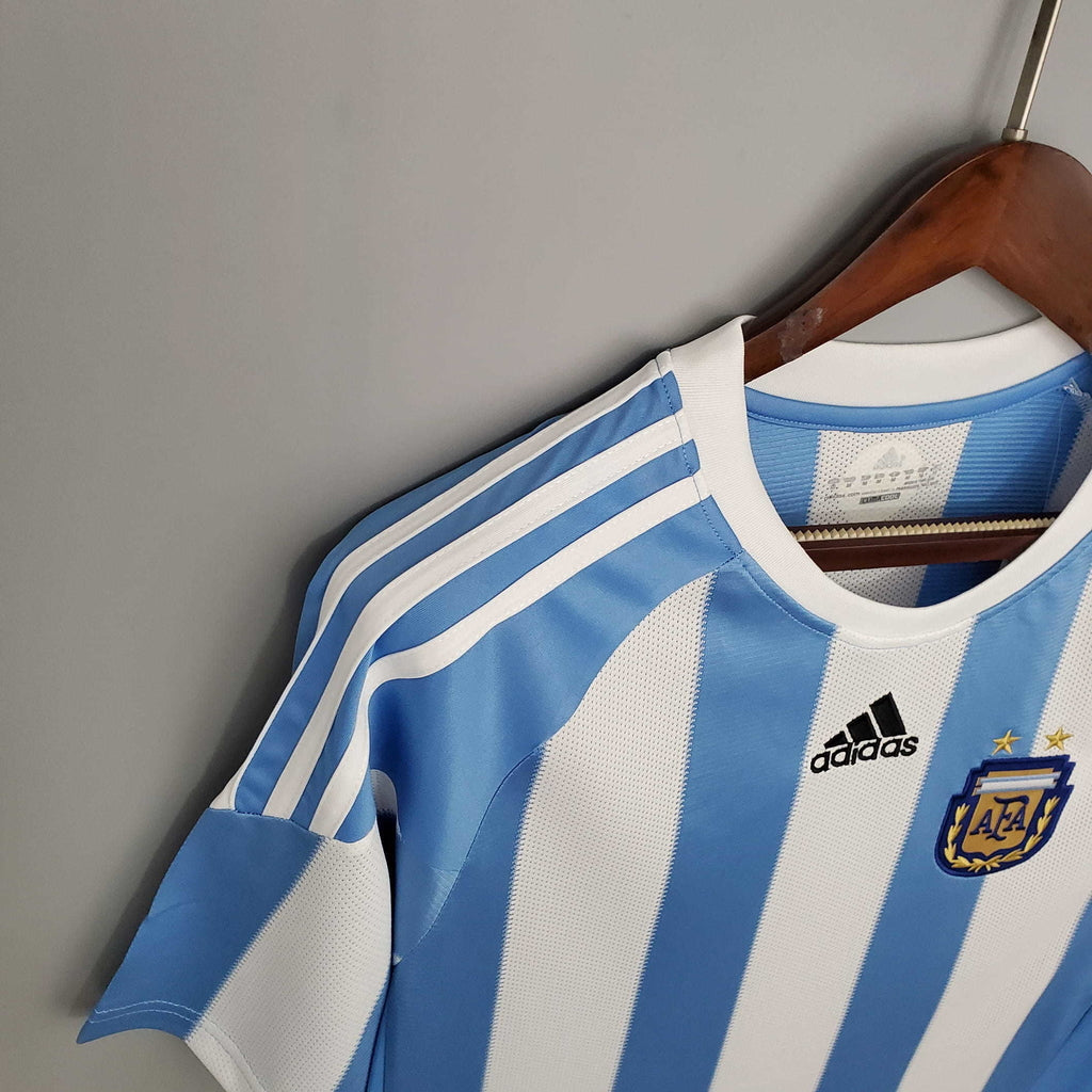 Camisa Argentina Retrô 2010 Azul e Branca - Adidas | Futmantos